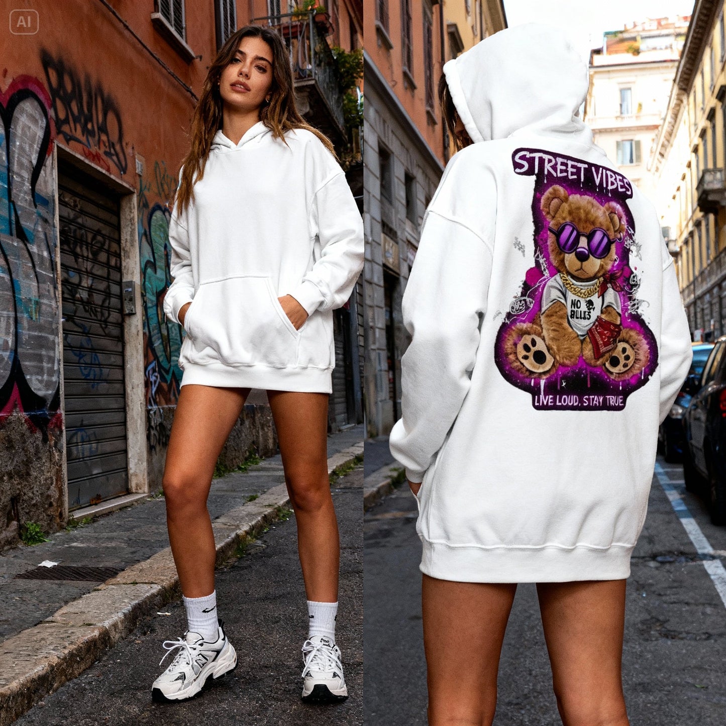 Felpa con cappuccio Rebel Teddy